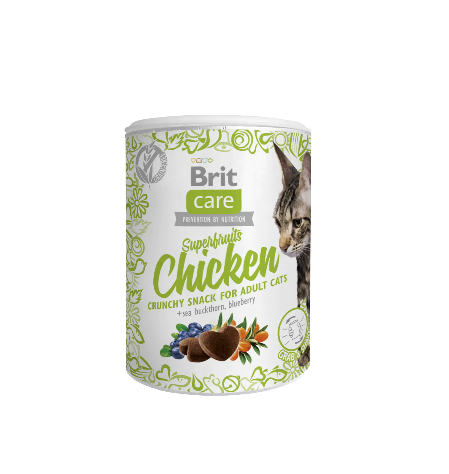 Ласощі для котів Brit Care Cat Snack Superfruits Chicken, курка 100 г