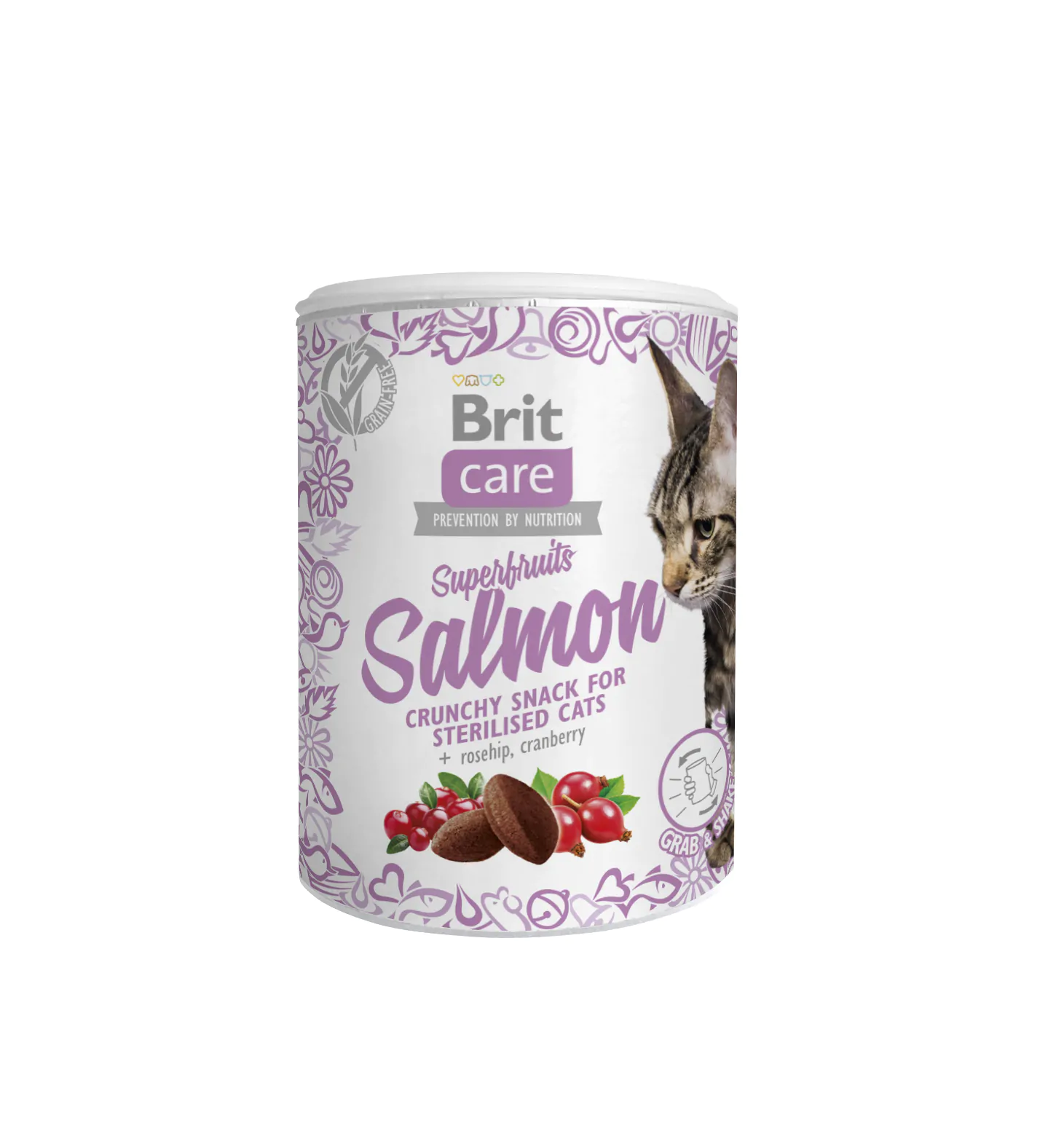Ласощі для котів Brit Care Cat Snack Superfruits Salmon, лосось, 100 г