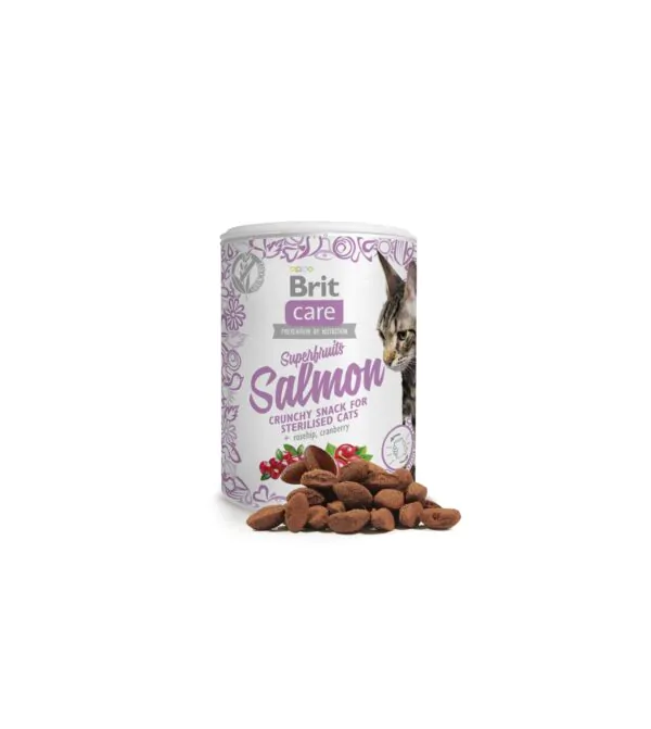 Ласощі для котів Brit Care Cat Snack Superfruits Salmon, лосось, 100 г