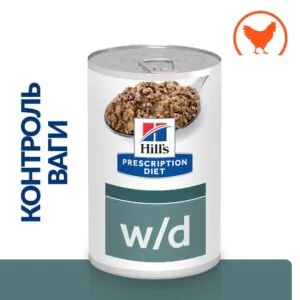 Вологий корм для собак при цукровому діабеті Hill’s Prescription Diet w/d Diabetes Care з куркою 370 г