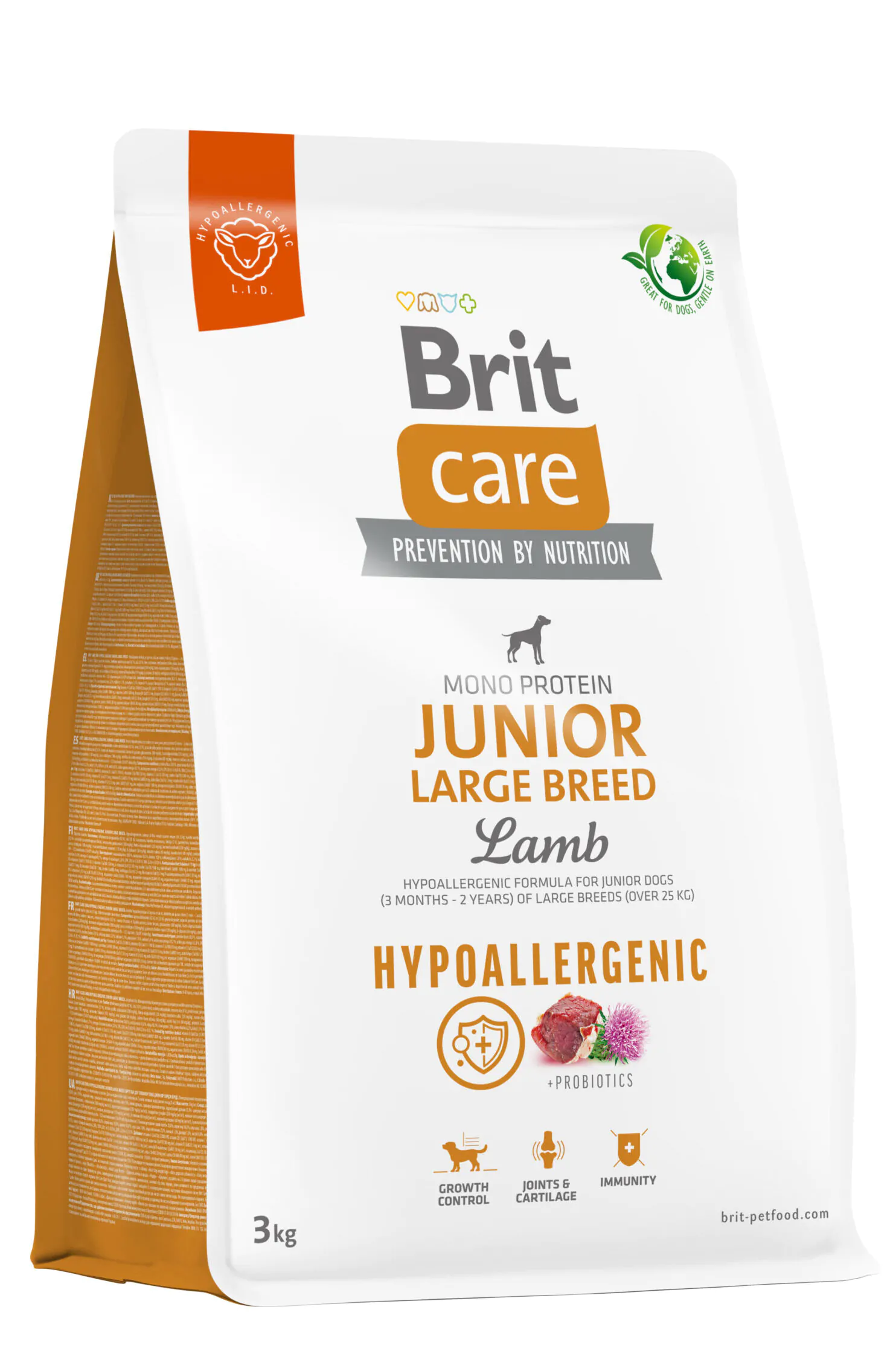 Brit Care Dog Hypoallergenic Junior Large Breed - корм для собак юніорів великих порід з ягням Brit Care Dog Hypoallergenic Junior Large Breed - корм для собак юніорів великих порід з ягням