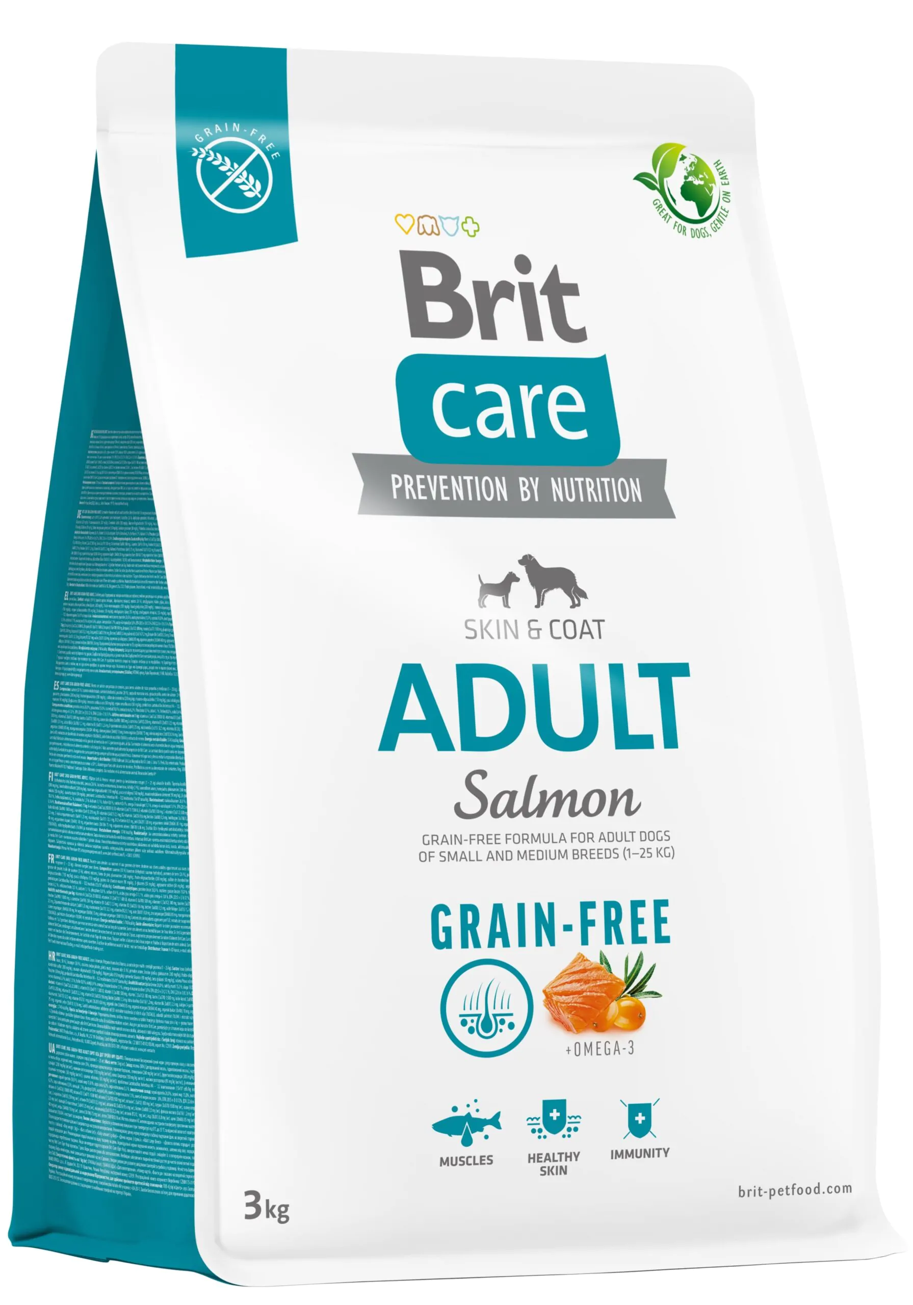 Brit Care Dog GF Adult - корм для собак малих і середніх порід беззерновий з лососем Brit Care Dog GF Adult - корм для собак малих і середніх порід беззерновий з лососем