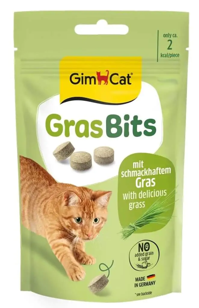 Ласощі для котів таблетки з травою GimCat GrasBits 65 шт, 40 г
