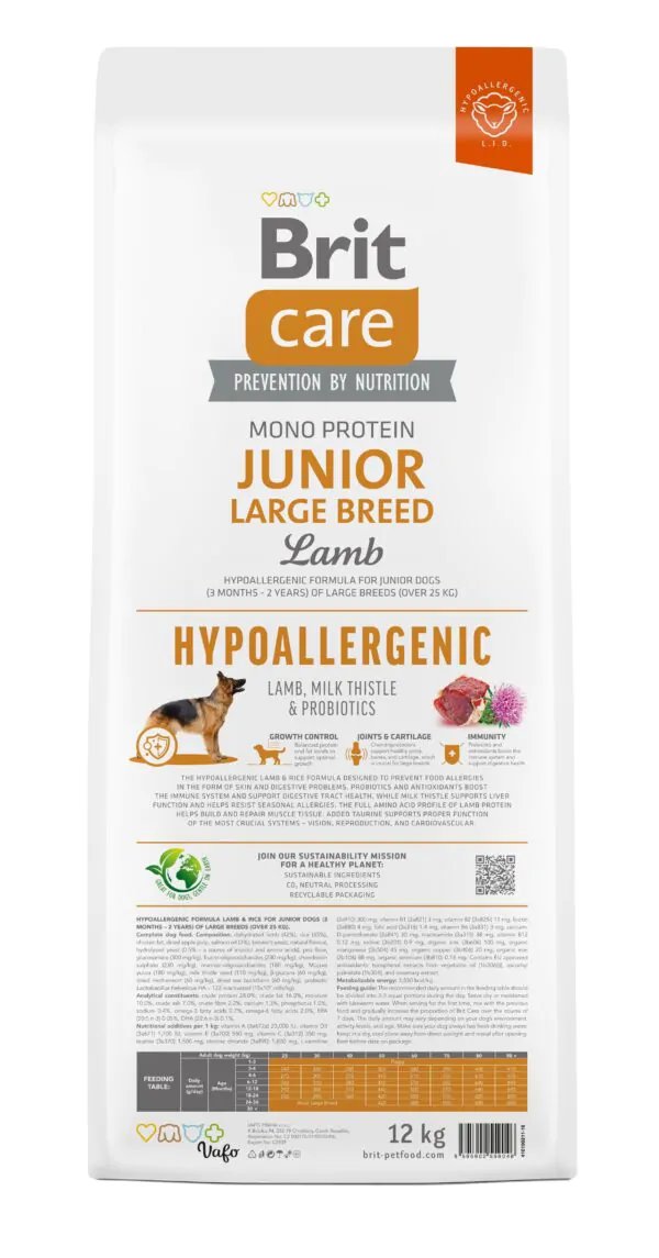 Brit Care Dog Hypoallergenic Junior Large Breed - корм для собак юніорів великих порід з ягням