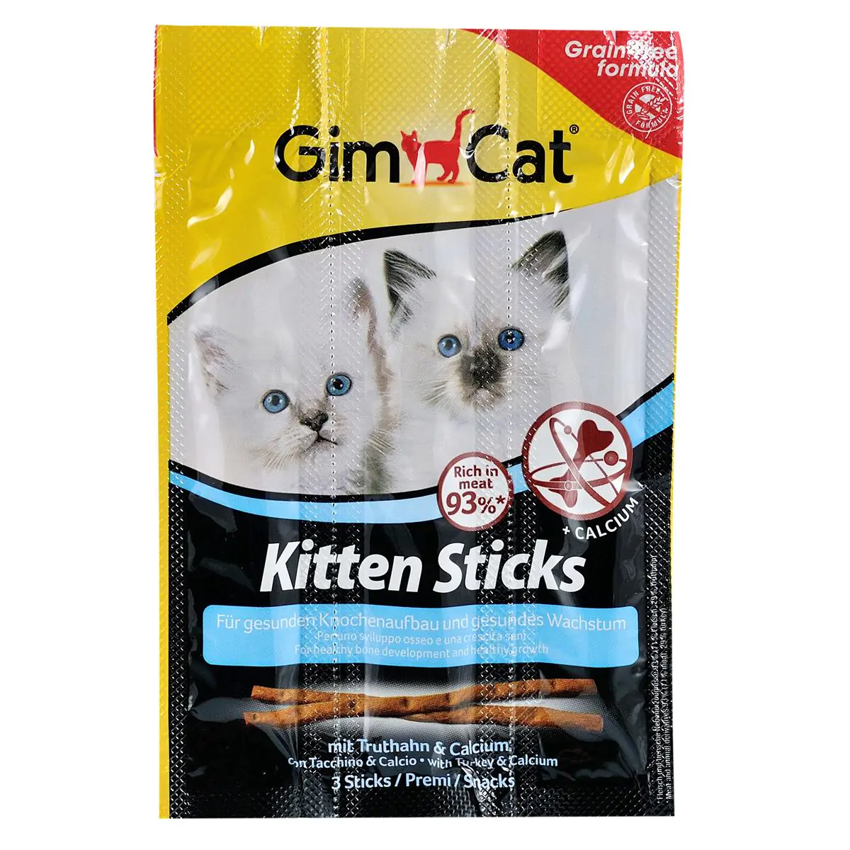 Ласощі для кошенят GimCat Gimpet Kitten М'ясні палочки 3 шт