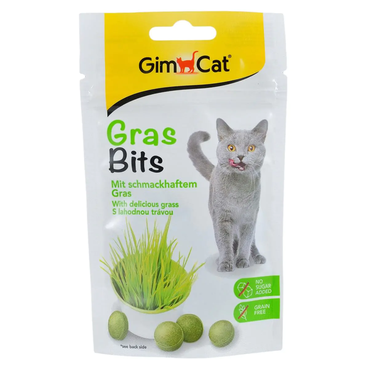 Ласощі для котів таблетки з травою GimCat GrasBits 65 шт, 40 г