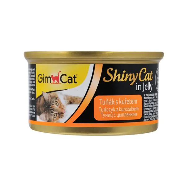 Вологий корм для котів GimCat Shiny Cat з тунцем та куркою в желе 70 г