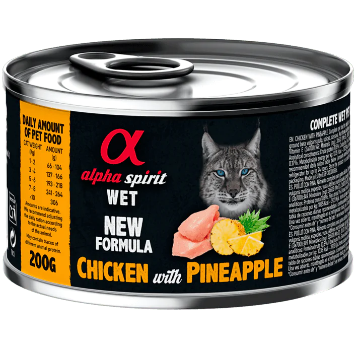 Вологий корм для котів Alpha Spirit з куркою та ананасами 200 г