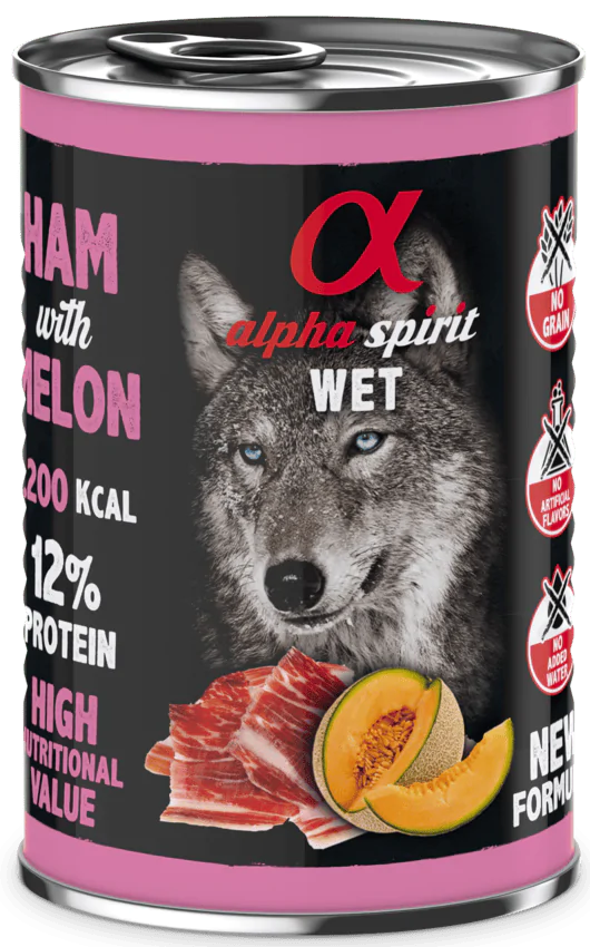 Вологий корм для собак Alpha Spirit зі свининою та динею 400 г