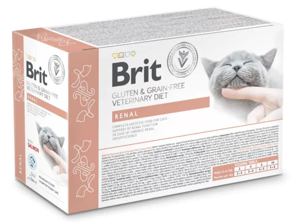 Brit GF VetDiet Renal - вологий корм для котів з лососем 12 x 85 г