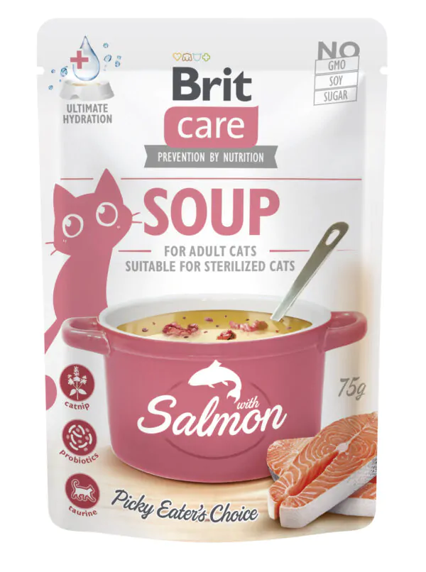Brit Care Soup with Salmon - вологий корм для котів з лососем 75 г
