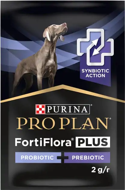 Пробіотик з пребіотиком для собак та цуценят Purina Pro Plan FortiFlora Plus для підтримання міклофлори кишечника 30 x 2 г