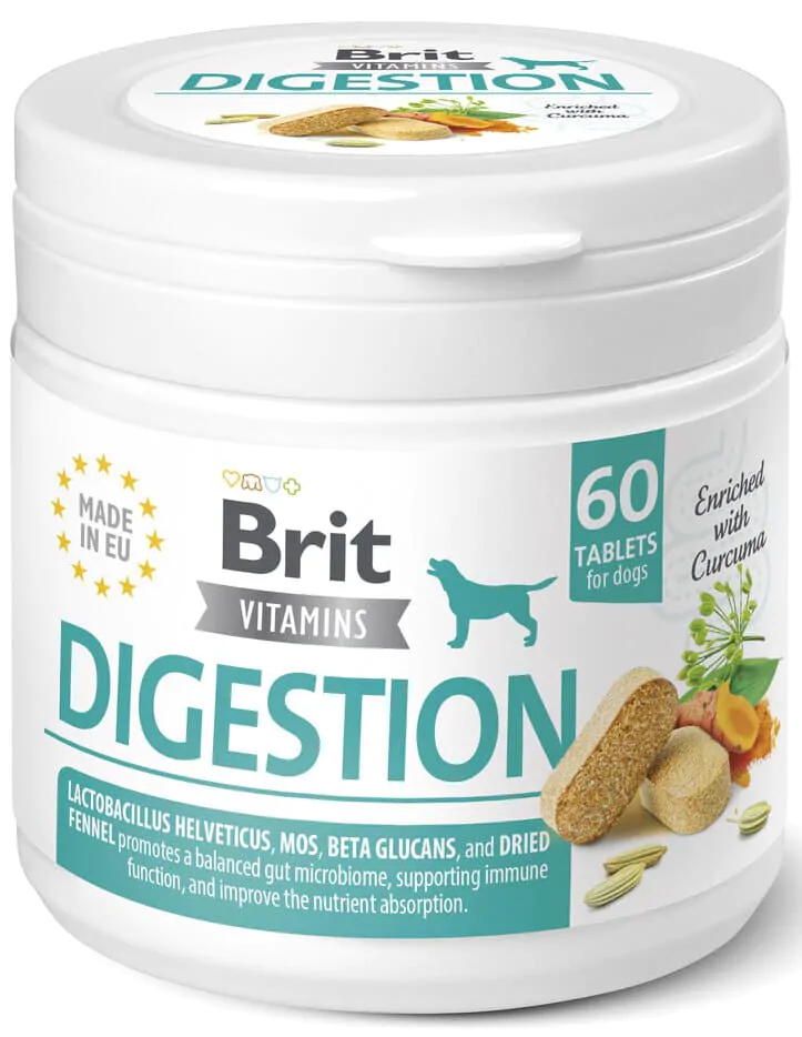 Вітаміни для собак Brit Vitamins Digestion для травлення 60 таблеток Вітаміни для собак Brit Vitamins Digestion для травлення 60 таблеток