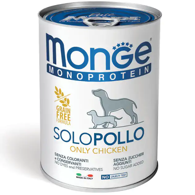 Вологий корм для собак Monge Dog Solo 100% курка 400 г