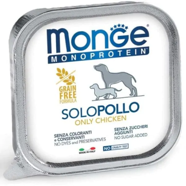 Вологий корм для собак Monge Dog Solo 100% курка 150 г