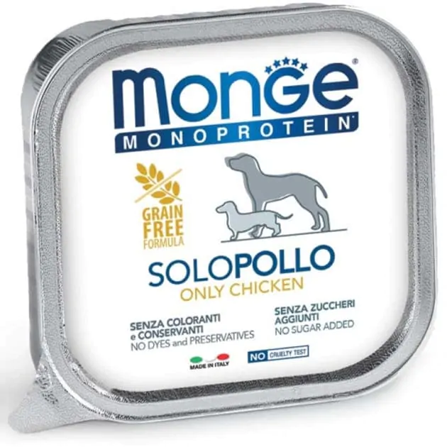 Вологий корм для собак Monge Dog Solo 100% курка 150 г