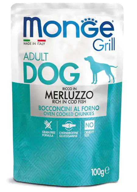 Вологий корм для собак Monge Dog Grill з тріскою 100 г