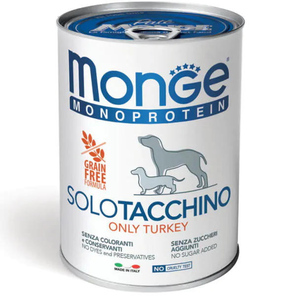 Вологий корм для собак Monge Dog Solo 100% індичка 400 г