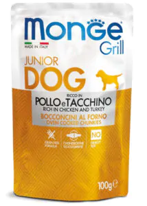 Вологий корм для цуценят Monge Dog Grill Puppy & Junior курка з індичкою 100 г