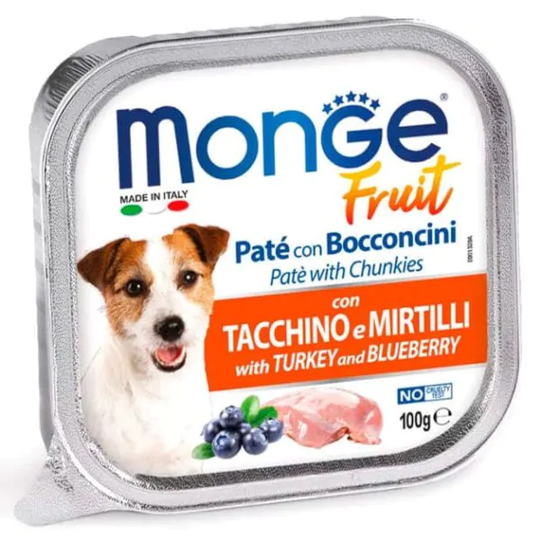 Вологий корм для собак Monge Dog Fruit з індичкою та чорницею 100 г