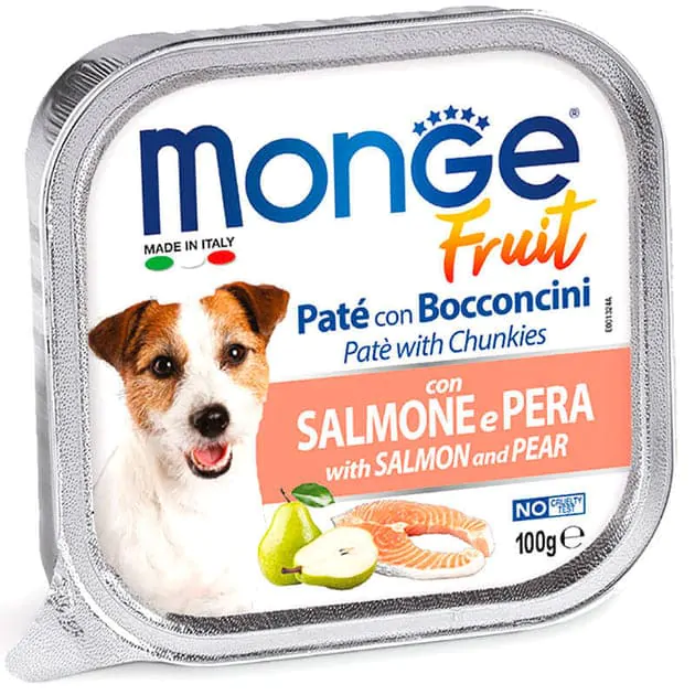 Вологий корм для собак Monge Dog Fruit з лососем та грушею 100 г