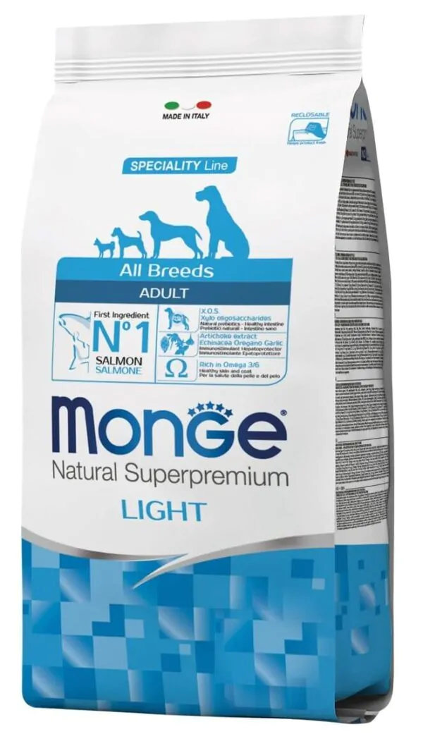 Корм для собак Monge Dog All breeds Adult Light лосось з рисом
