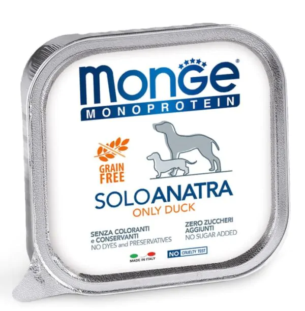 Вологий корм для собак Monge Dog Solo 100% качка 150 г