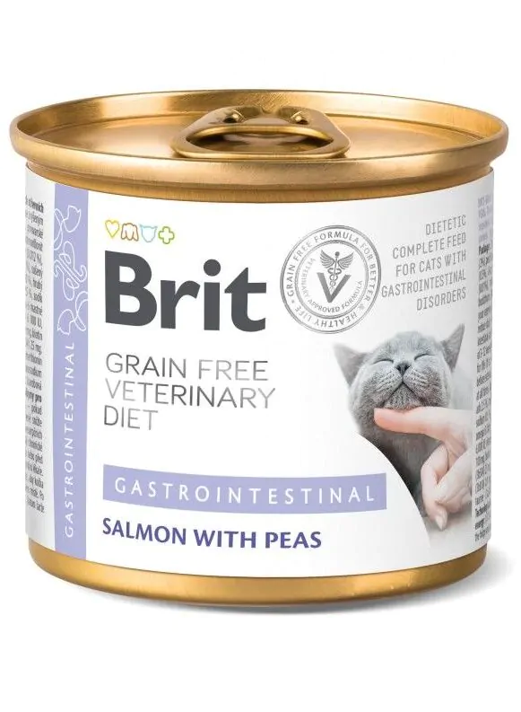 Brit VetDiets Gastrointestinal - вологий корм для котів при проблемах з травленням з лососем 200 г