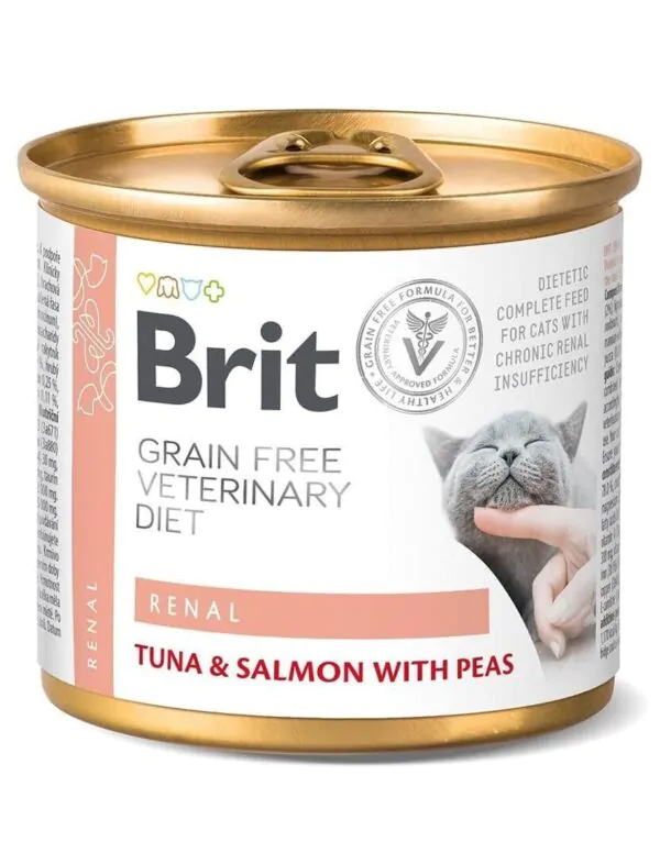 Brit VetDiets Renal - вологий корм для котів з нирковою недостатністю з тунцем та лососем 200 г