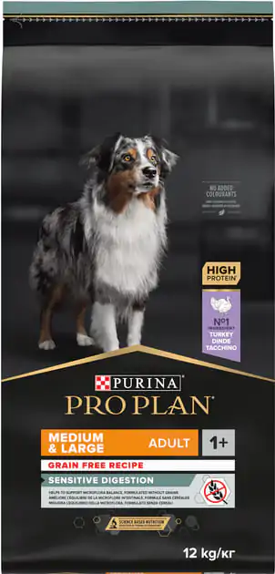 Сухий корм для собак з чутливим травленням Purina Pro Plan Medium & Large Sensitive Digestion з індичкою 12 кг