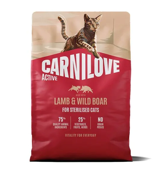 Carnilove Active Cat Lamb & Wild Boar Sterilised - корм для стерилізованих котів ягня і дикий кабан