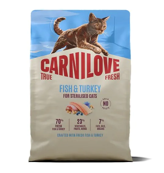 Carnilove True Fresh Fish & Turkey Sterilised - сухий корм для стерилізованих котів риба та індичка