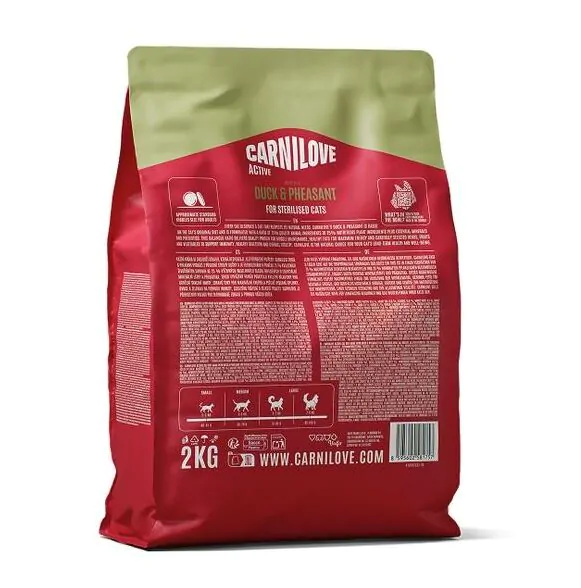 Carnilove Active Cat Duck & Pheasant Sterilised - корм для стерилізованих котів качка і фазан