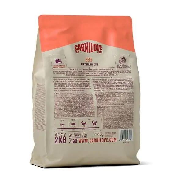 Carnilove True Fresh Beef Sterilised - сухий корм для стерилізованих котів яловичина