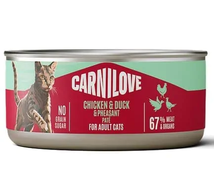 Carnilove Chicken, Duck & Pheasant - вологий корм для котів паштет курка, качка і фазан 100 г