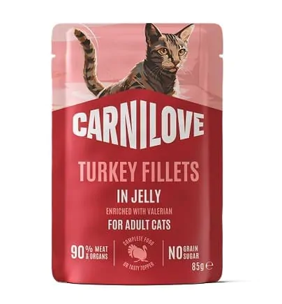 Carnilove Jelly Turkey with Valerian - вологий корм для котів індичка і валеріана в желе 85 г