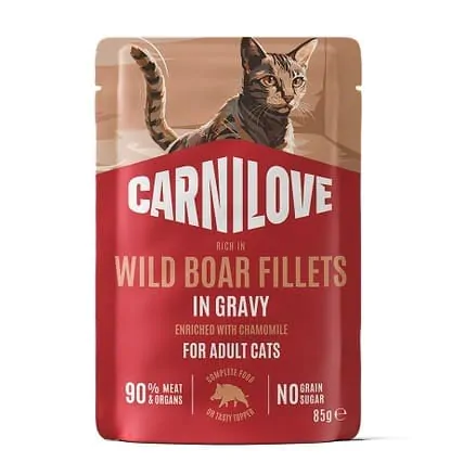Carnilove Gravy Wild Boar with Chamomile - вологий корм для котів дикий кабан і ромашка в соусі 85 г
