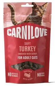 Ласощі Carnilove Soft Snack Turkey with Catnip для котів м'які індичка і котяча м'ята 50 г