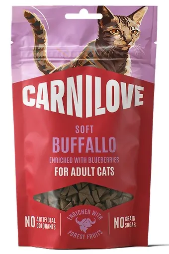 Ласощі Carnilove Soft Snack Buffallo with Blueberries для котів м'які буйвол і лохина 50 г