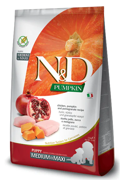Farmina N&D Pumpkin Grain Free Puppy Medium & Maxi Chicken Pomegranate - корм для цуценят з куркою