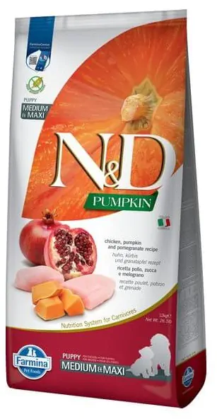 Farmina N&D Pumpkin Grain Free Puppy Medium & Maxi Chicken Pomegranate - корм для цуценят з куркою