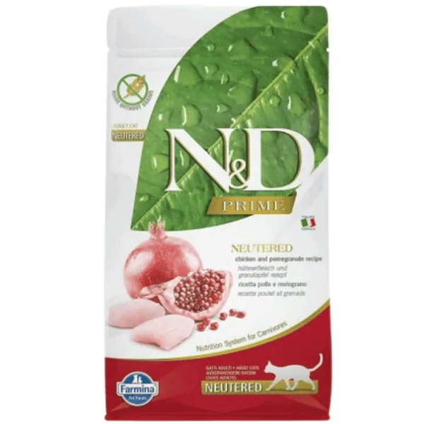 Farmina N&D Prime Grain Free Cat Neutered Chicken & Pomegranate - корм для стерилізованих котів
