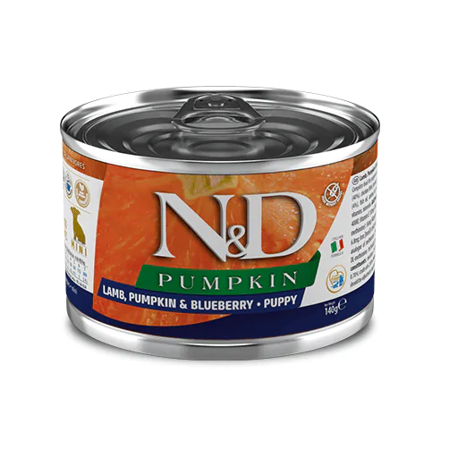 Farmina N&D Pumpkin Grain Free Puppy Mini Lamb - вологий корм для цуценят, гарбуз/ягня/чорниця, 140 г