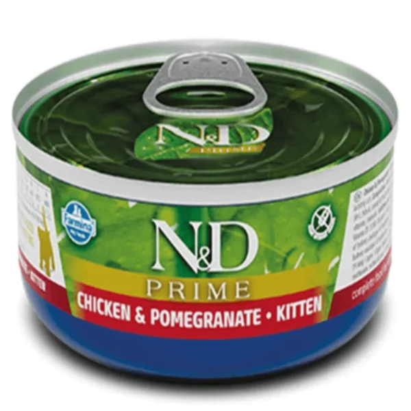 Farmina N&D Prime Grain Free Kitten Chicken & Pomegranate Cans - вологий корм для кошенят з куркою та гранатом, 70 г