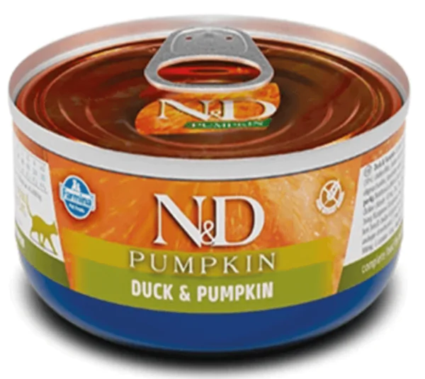Farmina N&D Pumpkin Grain Free Cat Adult Duck & Pumpkin Cans - вологий корм для котів з гарбузом та качкою, 70 г