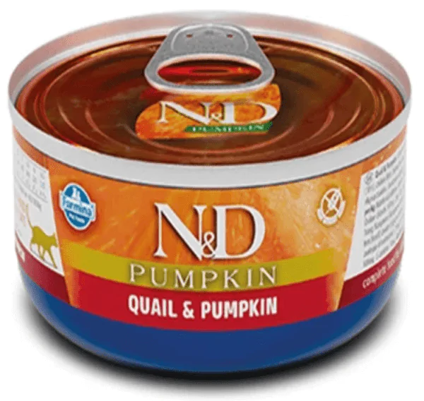 Farmina N&D Pumpkin Grain Free Cat Adult Quail & Pumpkin Cans - вологий корм для котів з гарбузом та перепелом, 70 г