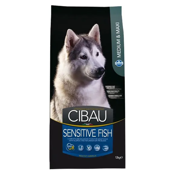 Farmina Cibau Sensitive Adult Medium & Max - сухий корм для середніх та великих собак із чутливим травленням, риба