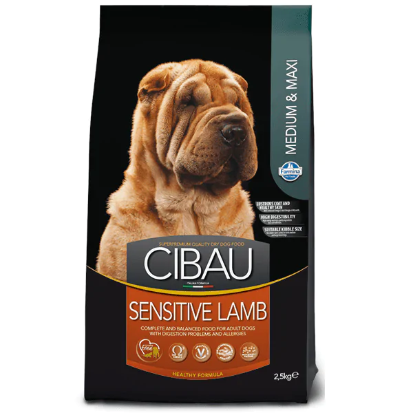 Farmina Cibau Sensitive Adult Medium & Maxi - корм для собак з чутливим травленням, ягня