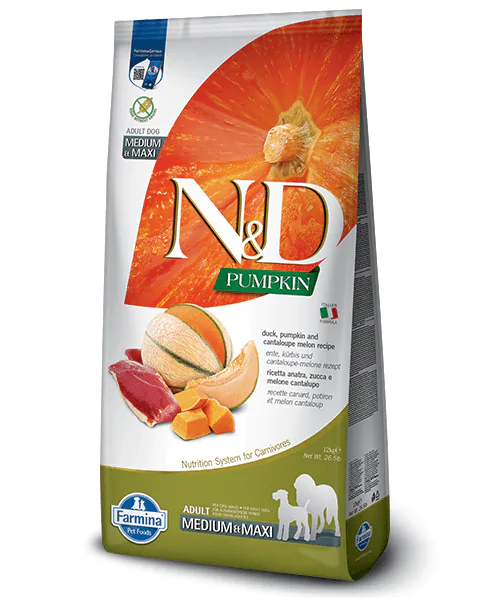 Farmina N&D Pumpkin Grain Free Dog Adult Medium & Maxi Duck & Cantaloupe - корм для собак з качкою та динею, 12 кг