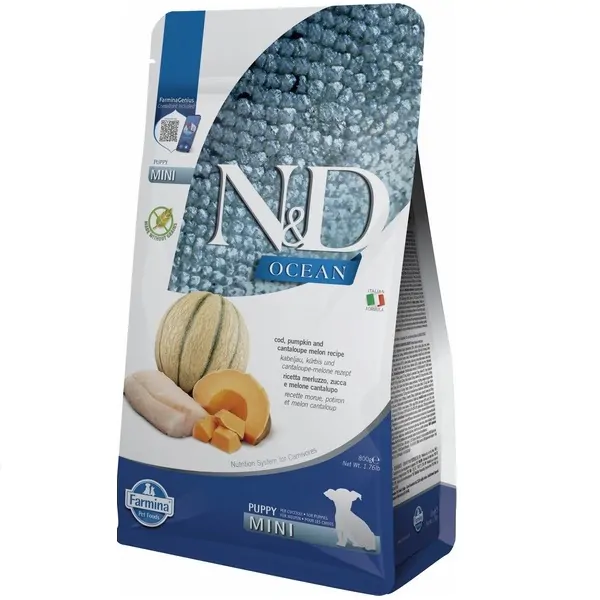 Farmina N&D Grain Free Ocean Cod, Pumpkin & Cantaloupe Melon Puppy - корм для цуценят з тріскою та динею